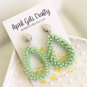 Light Green Teardrop Earrings